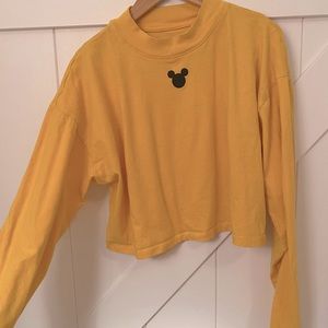 Cropped yellow long sleeve Disney shirt